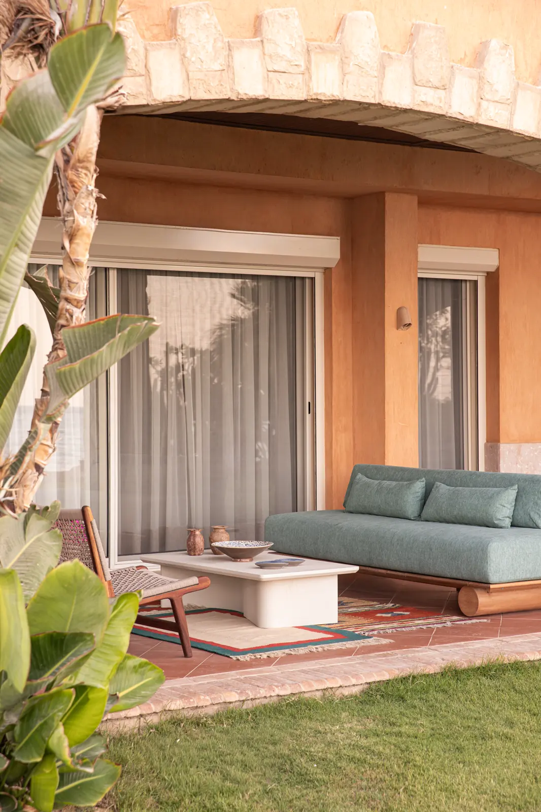 Aeen Bay Villa shaded terrace